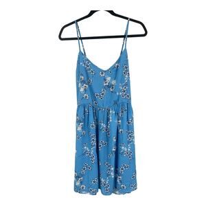 CENY dress sleeveless floral minidress blue Large L